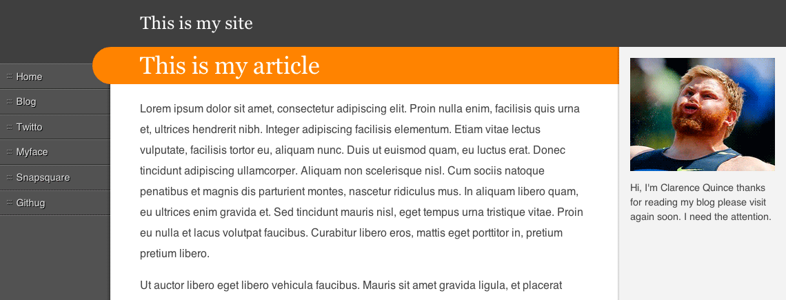 Three column layout