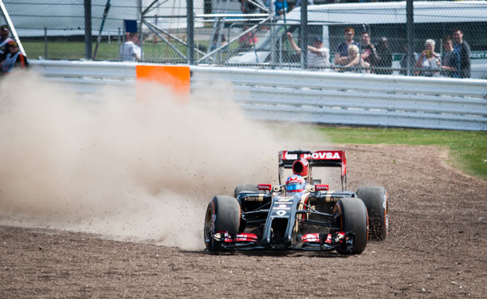 F1 car in the gravel