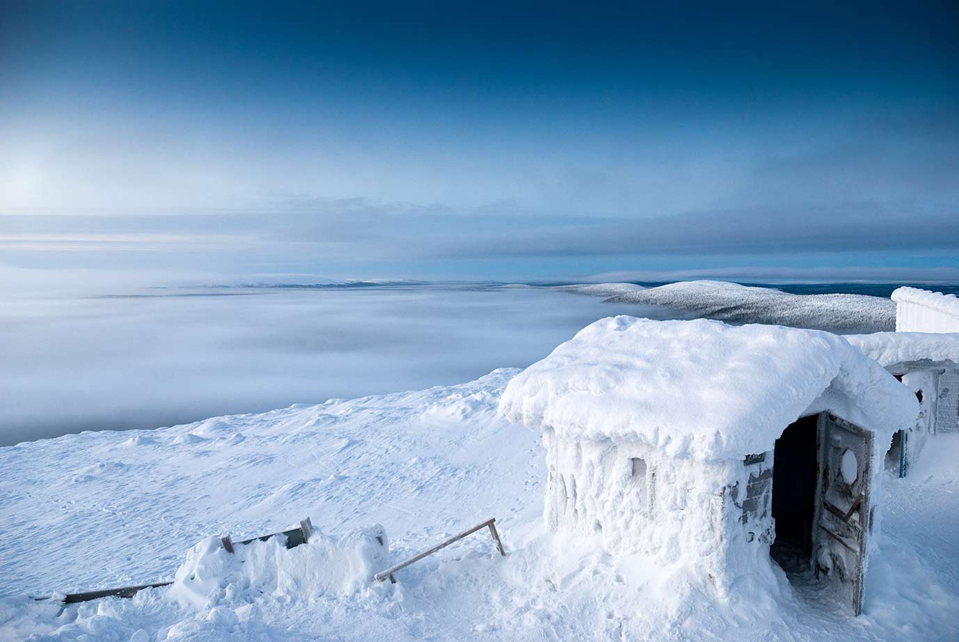 Hut in the snow